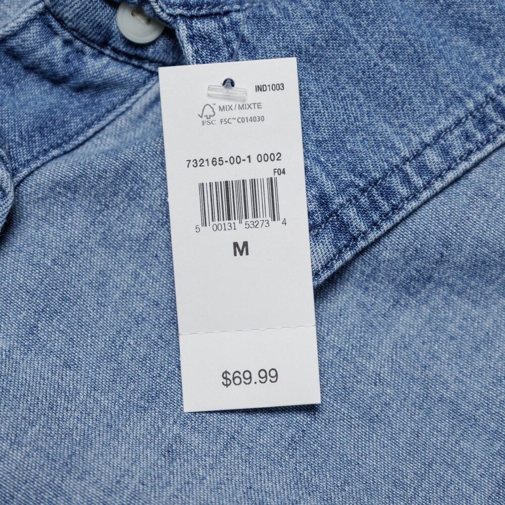 GAP Cropped Patchwork Blue Denim Western Shirt Wo… - image 10